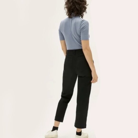 Everlane Cropped Straight Regular Pant Size 4 in Black - Picture 2 of 7
